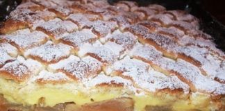 Prăjitura cu mere și budincă de vanilie - simplă, rapidă si delicioasă